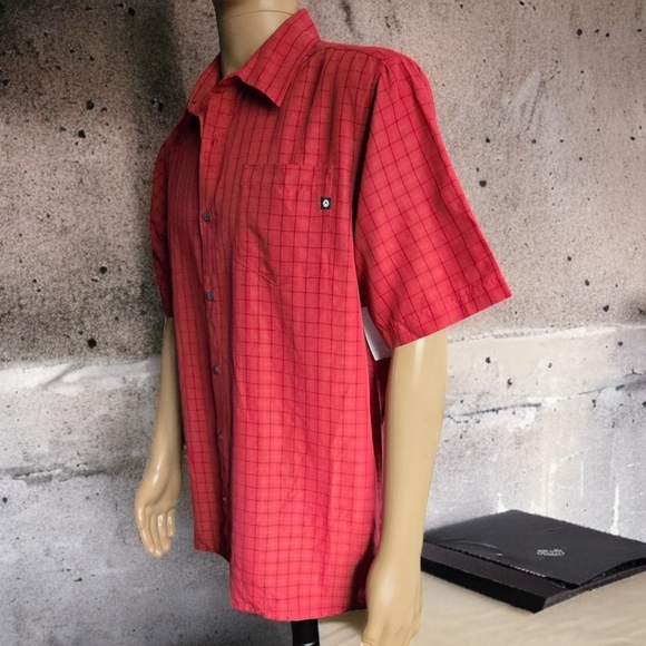 NWT MARMOT ( L ) FOR LIFE Red Plaid ("Eldridge Redstone" Short Sleeve Button Up - Picture 2 of 7